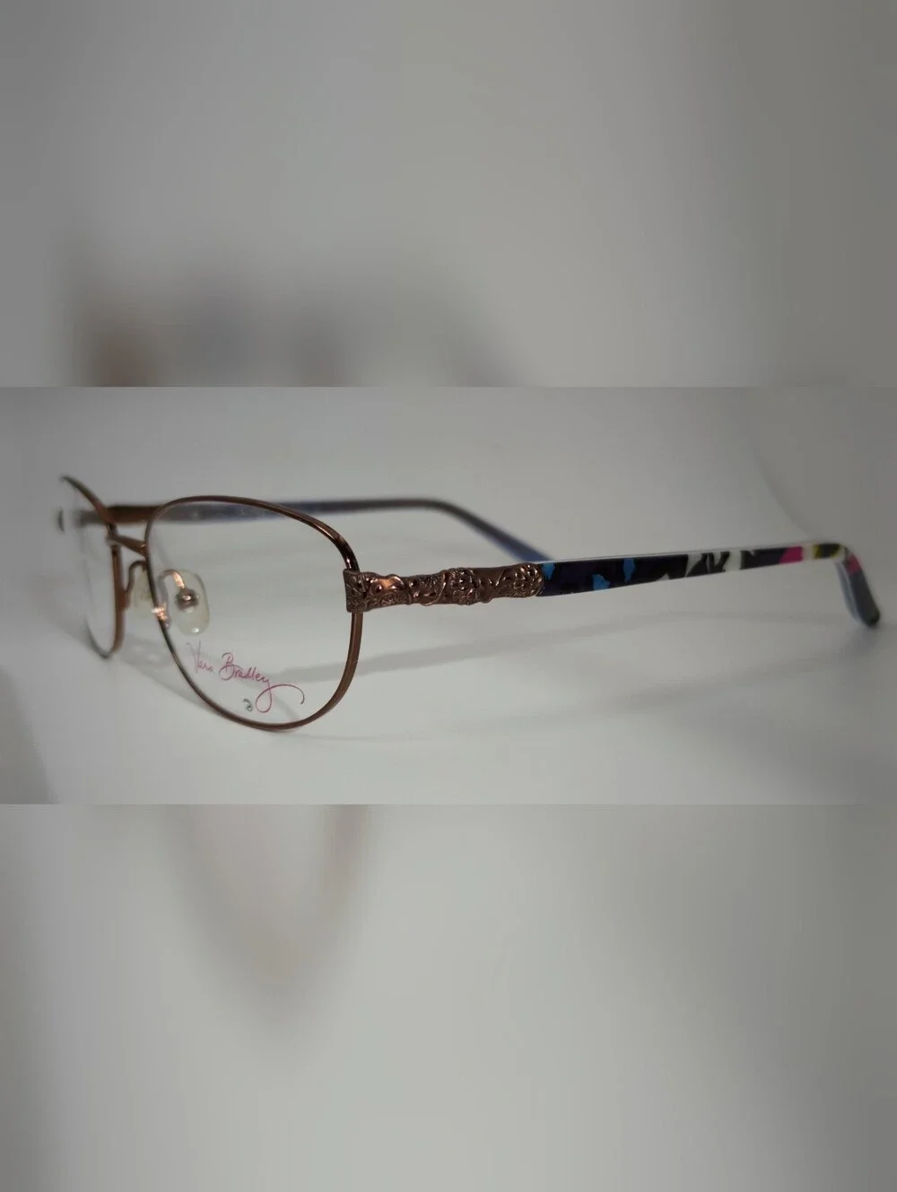 Vera Bradley Penelope. Oval Metal Eyeglasses in African Violet.